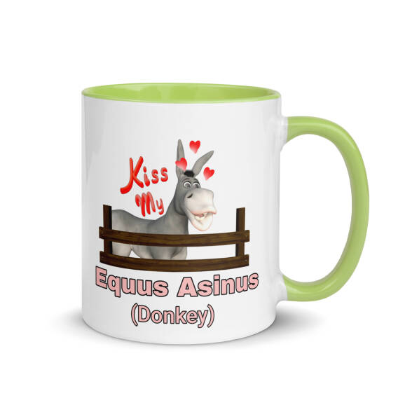 Equus Asinus (Donkey)Mug with Colour Inside - Image 10