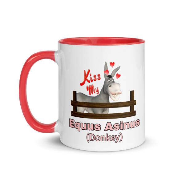 Equus Asinus (Donkey)Mug with Colour Inside - Image 3