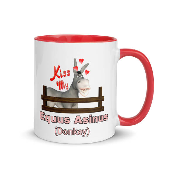 Equus Asinus (Donkey)Mug with Colour Inside - Image 2