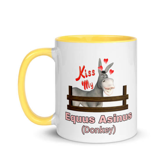Equus Asinus (Donkey)Mug with Colour Inside - Image 15