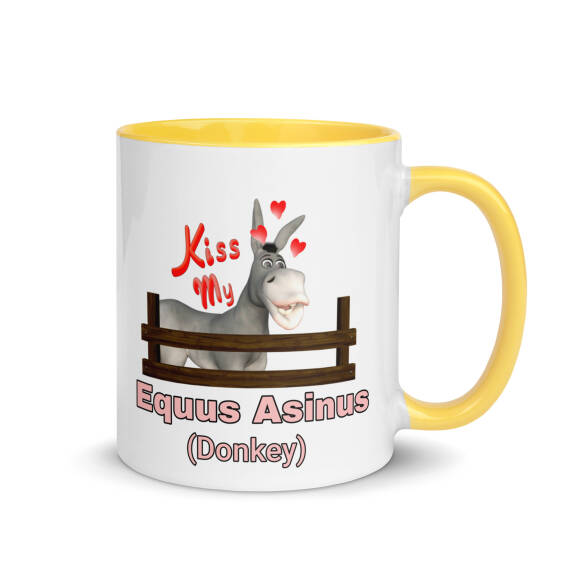 Equus Asinus (Donkey)Mug with Colour Inside - Image 13
