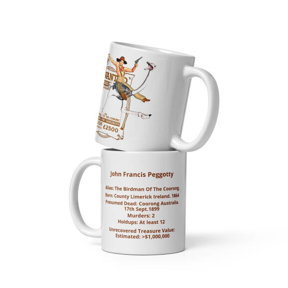 Birdman Of The Coorong White glossy mug