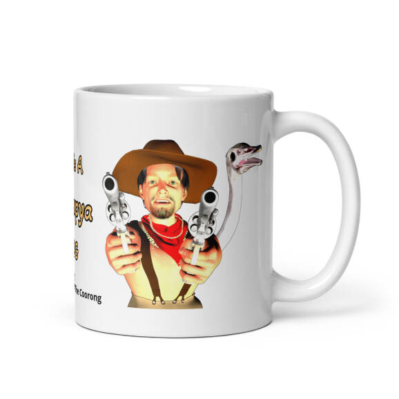 Birdman Stickupya White glossy mug